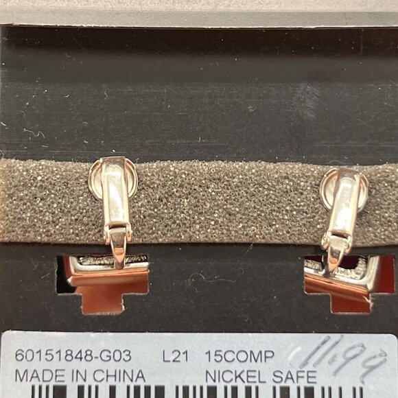 Anne Klein Purple Square Clip-On Earrings Nickel Safe - Picture 4 of 6